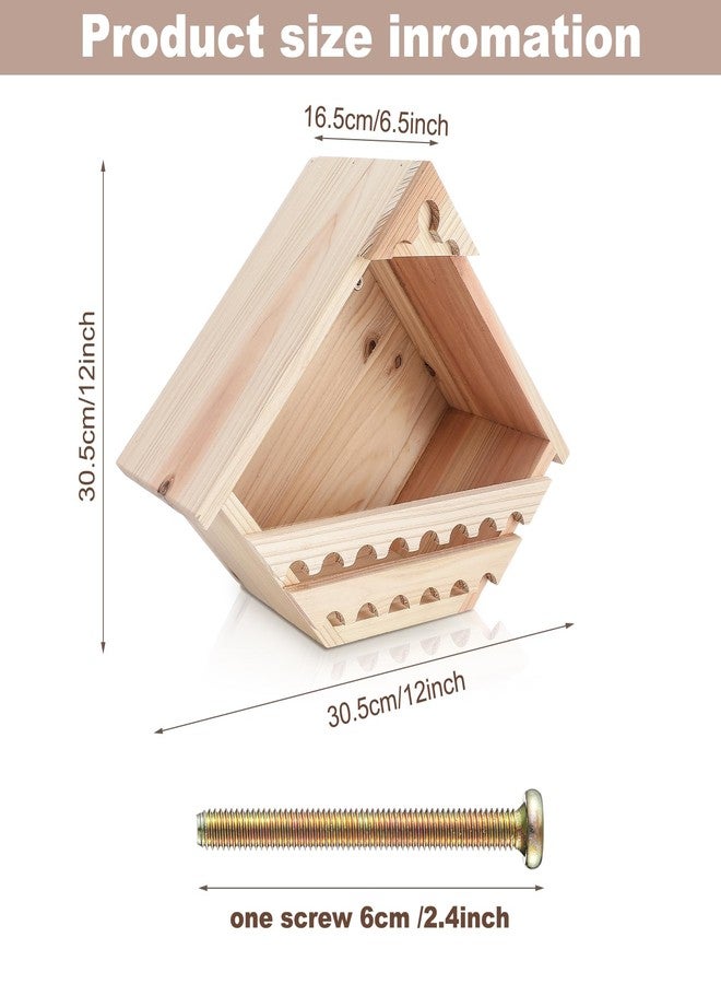 DoubleFill صندوق تعشيش حمام من خشب الأرز من دبل فيل، قطعة واحدة، بيت طيور خشبي خارجي بفتحة مثلثة، مناسب لتعشيش الحمام ووضعه على منصة للراحة، ديكور حديقة - Image 2